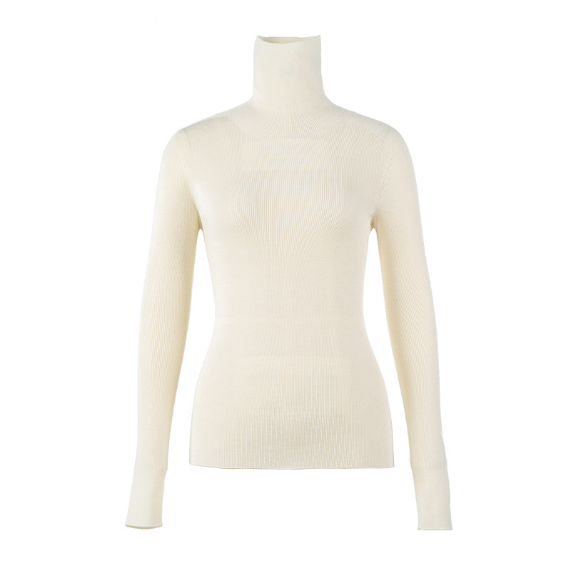 OEM personnalisé nouveau automne hiver mince 100 % laine col roulé pull tricoté pour les femmes