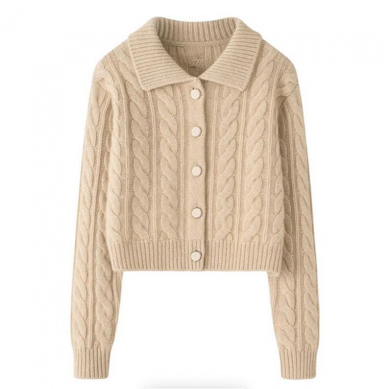 OEM personnalisé automne hiver dames 100 % cachemire court pull tricoté manteau cardigan pour les femmes