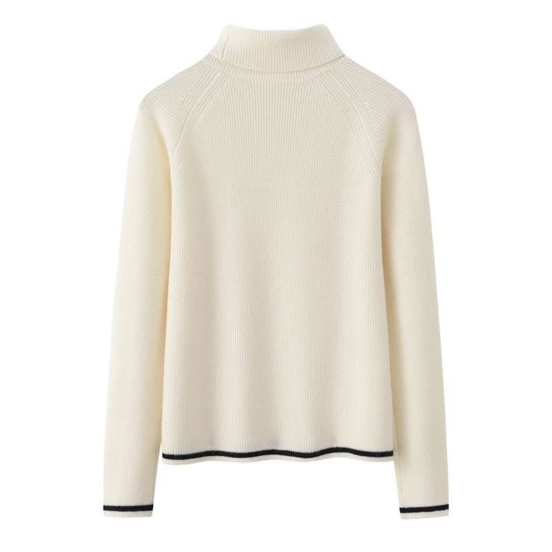 OEM personnalisé nouveau concepteur automne hiver col roulé laine femmes dames pull tricoté hauts pull 