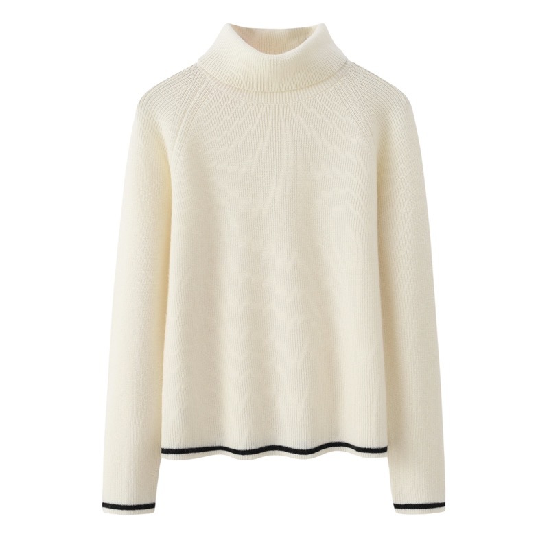 OEM personnalisé nouveau concepteur automne hiver col roulé laine femmes dames pull tricoté hauts pull 