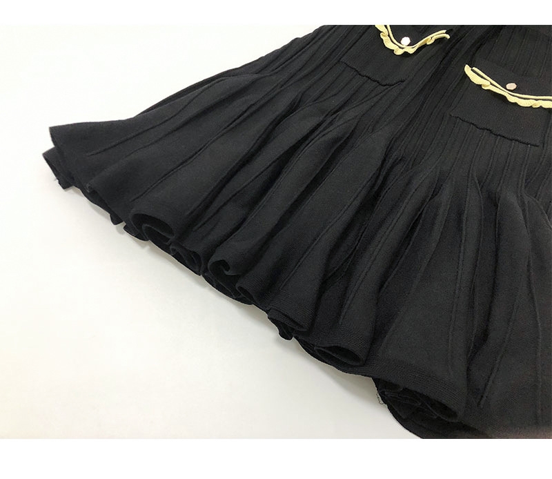 Robe pull en tricot plissée à manches courtes pour femmes, personnalisé en usine OEM, printemps été