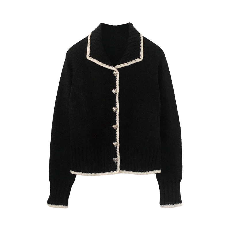 OEM usine personnalisée automne hiver dames tricots col Polo pull tricoté manteau veste Cardigan pour les femmes