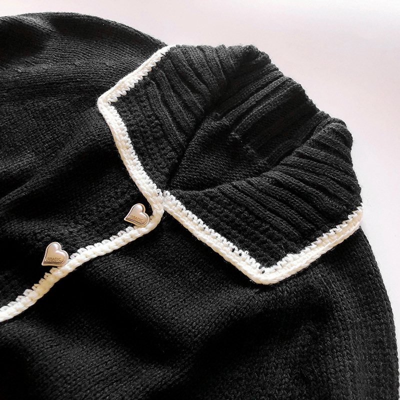 OEM usine personnalisée automne hiver dames tricots col Polo pull tricoté manteau veste Cardigan pour les femmes