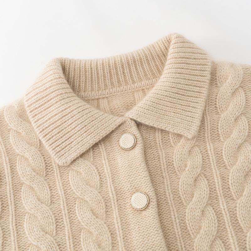 OEM personnalisé automne hiver dames 100 % cachemire court pull tricoté manteau cardigan pour les femmes