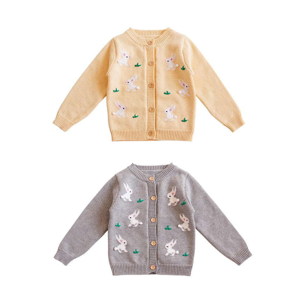 OEM usine personnalisé enfants bébé pull Cardigan tricot printemps manches longues Cardigan pull pour bébé fille