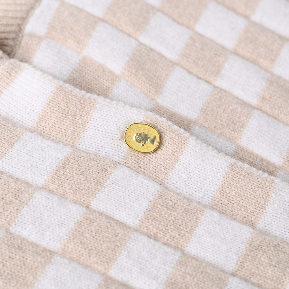 Fabrication OEM personnalisé automne hiver tricots Plaid tricoté à manches longues femmes dames pull manteau Cardigan