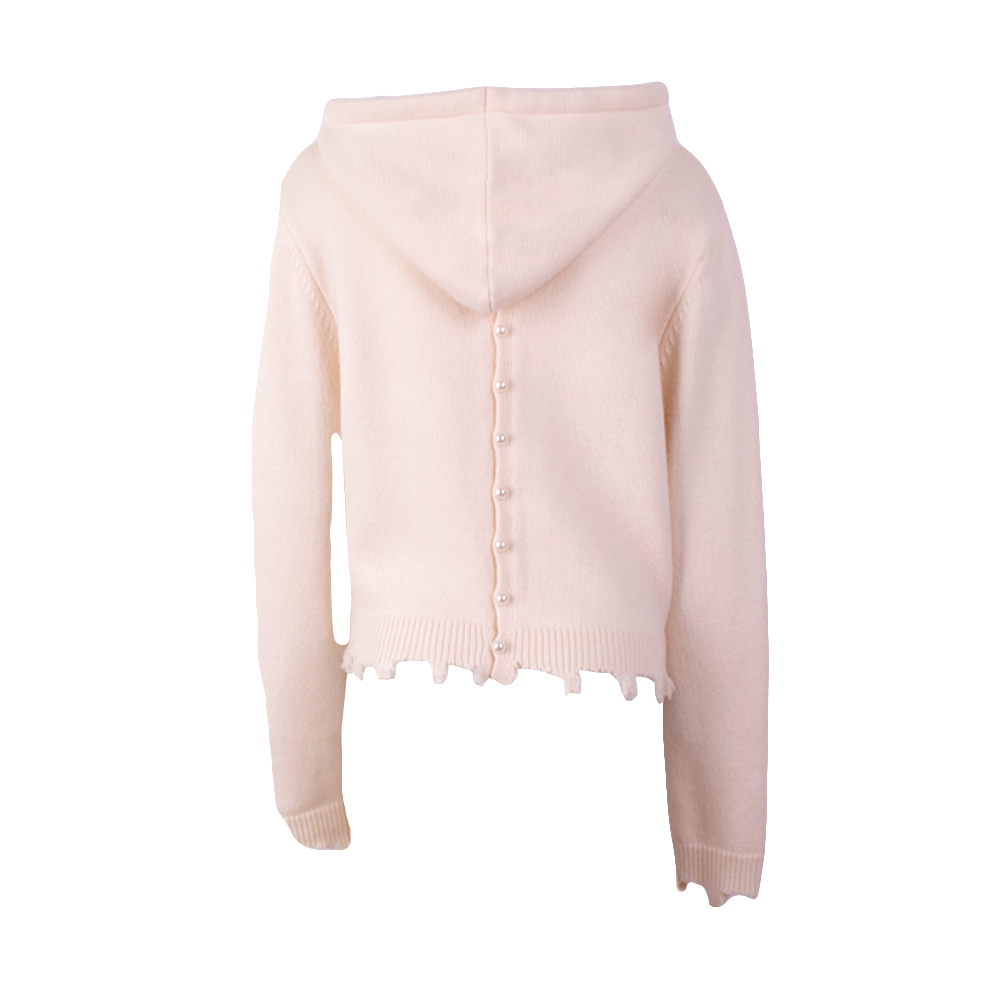 Automne hiver OEM usine mode à capuche personnalisé à manches longues en laine femmes pull pull en tricot