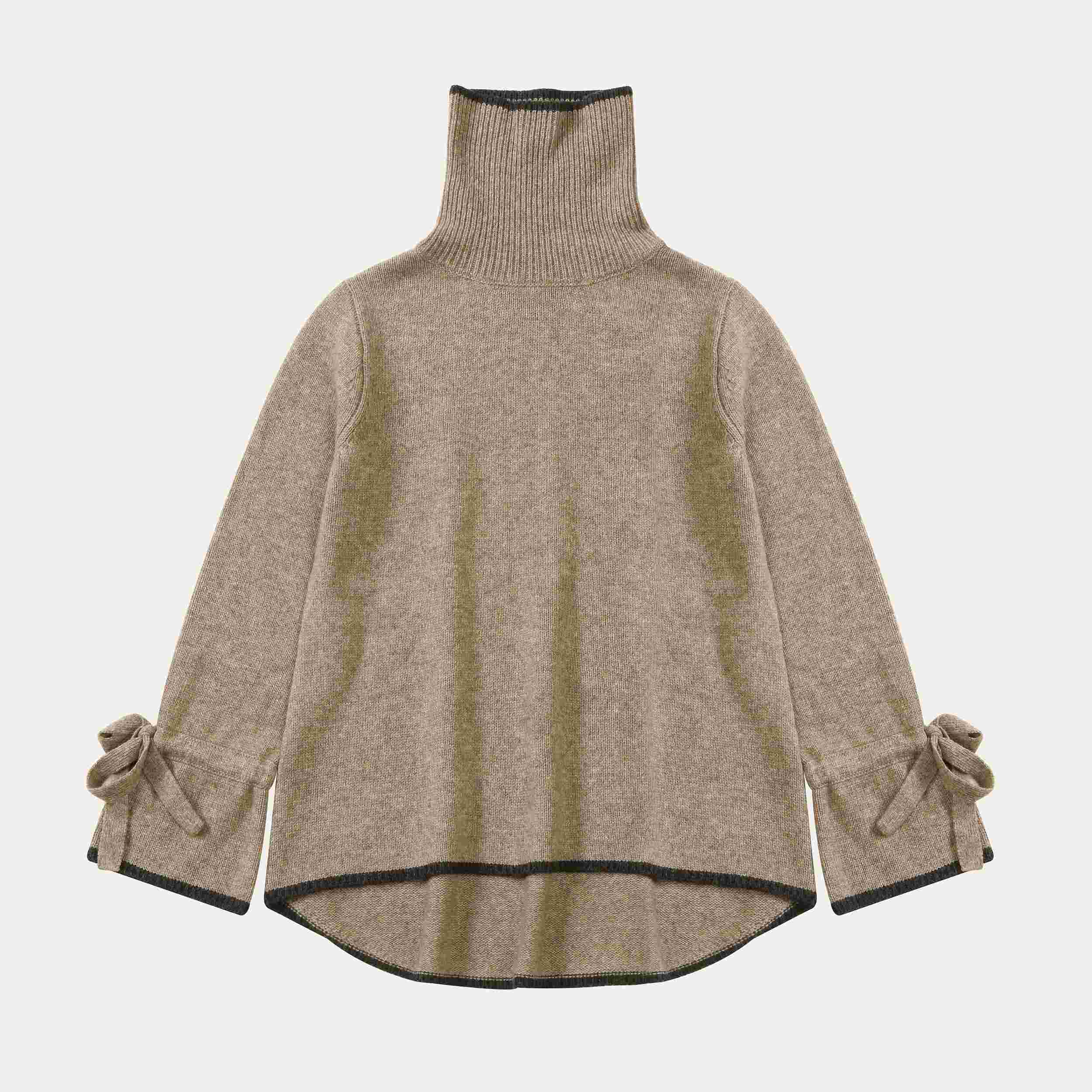 Automne hiver OEM usine personnalisé à manches longues col roulé cachemire mélangé femmes pull pull en tricot