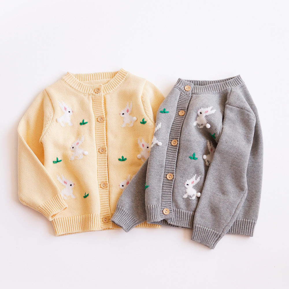 OEM usine personnalisé enfants bébé pull Cardigan tricot printemps manches longues Cardigan pull pour bébé fille