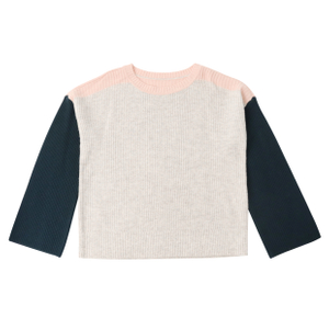 Automne hiver OEM usine personnalisé à manches longues couleur contrastée cachemire femmes pull pull en tricot