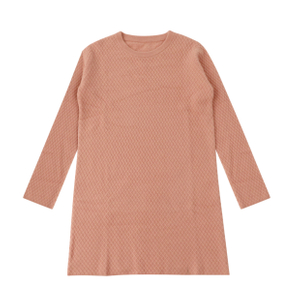 Automne hiver OEM usine personnalisée à manches longues rose lâche femmes pull en tricot robe pull