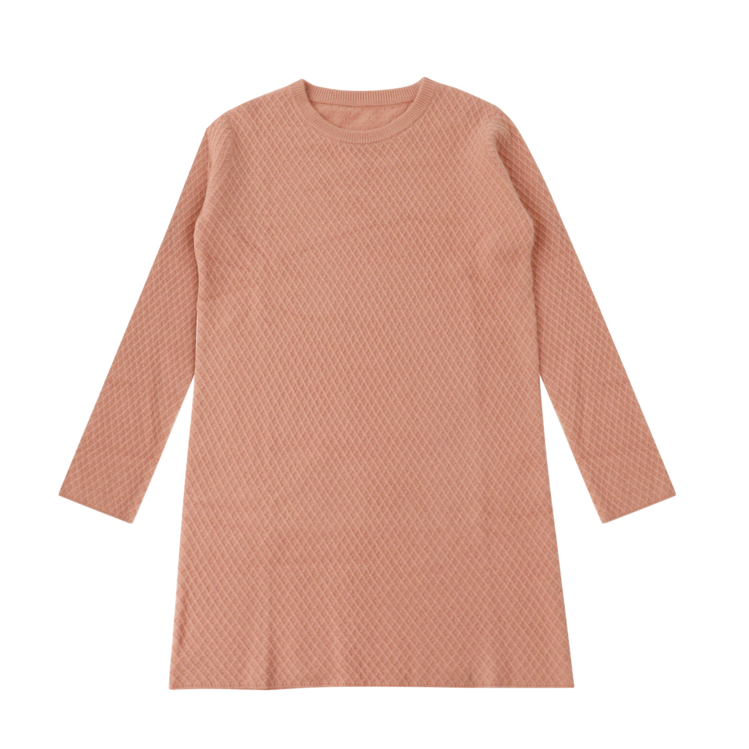 Automne hiver OEM usine personnalisé à manches longues rose lâche femmes pull robe pull en tricot