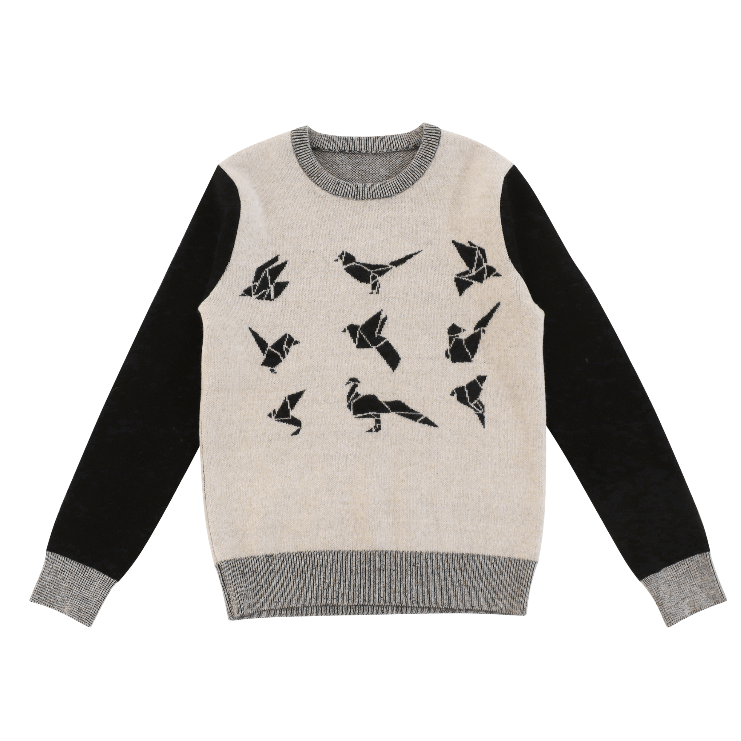 Automne hiver fabricant OEM personnalisé impression à manches longues couleurs contrastées femmes pull pull en tricot