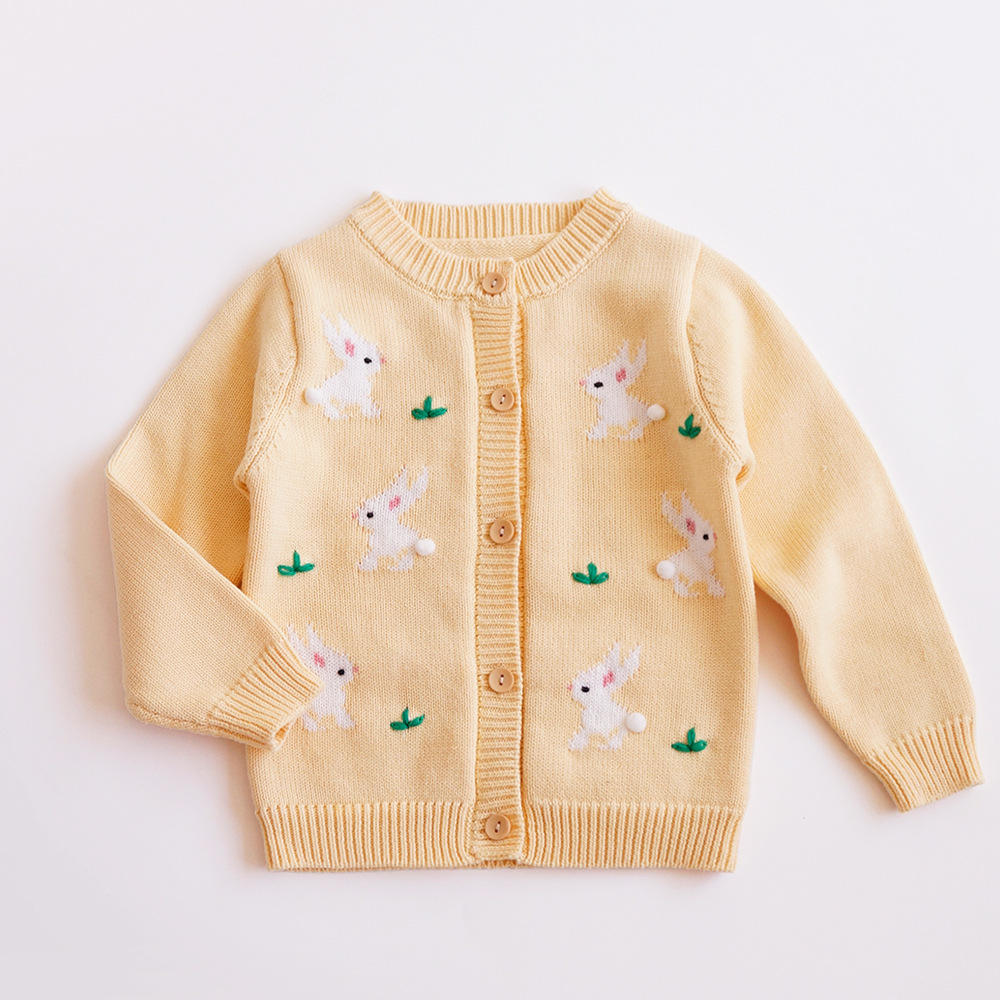 OEM usine personnalisé enfants bébé pull Cardigan tricot printemps manches longues Cardigan pull pour bébé fille