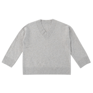 Automne hiver OEM usine personnalisée à manches longues gris 100% cachemire femmes pull pull en tricot