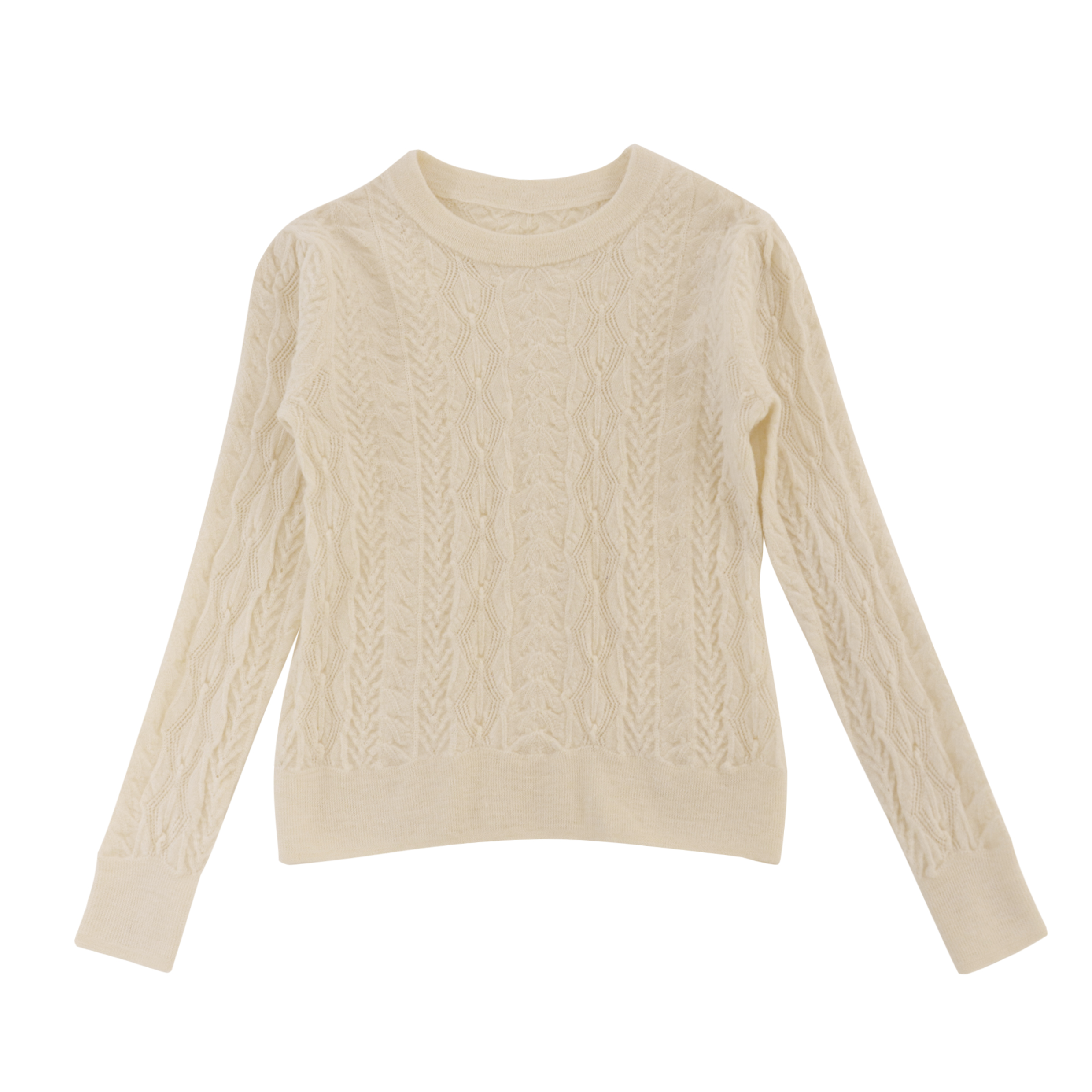 Automne Hiver OEM Factory Custom White Crewneck Pull en tricot à manches longues pour femmes