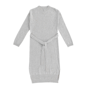 Automne hiver OEM usine personnalisée à manches longues solide femmes pull robe pull en tricot