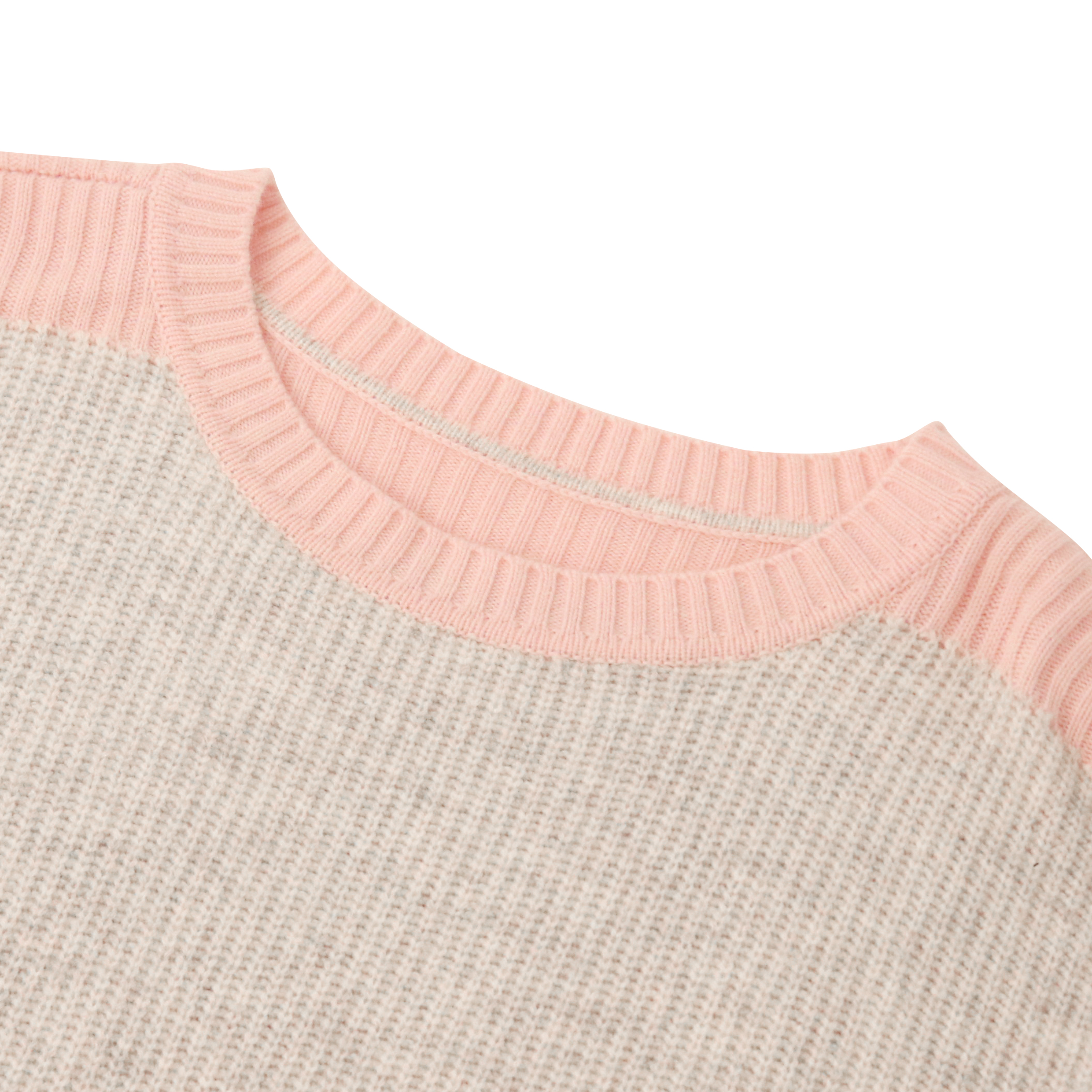 Automne hiver OEM usine personnalisé à manches longues couleur contrastée cachemire femmes pull pull en tricot