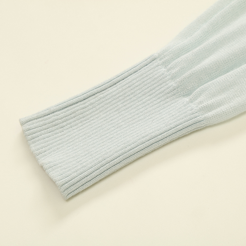 Tencel Linen Blended OEM Factory Custom Long Sleeves Beige Women Ladies Short Slim Knit Pull Cardigan