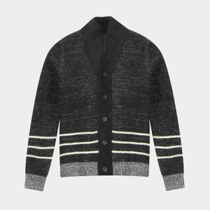 Cardigan tricoté à simple boutonnage pour hommes, personnalisé en usine OEM, automne hiver