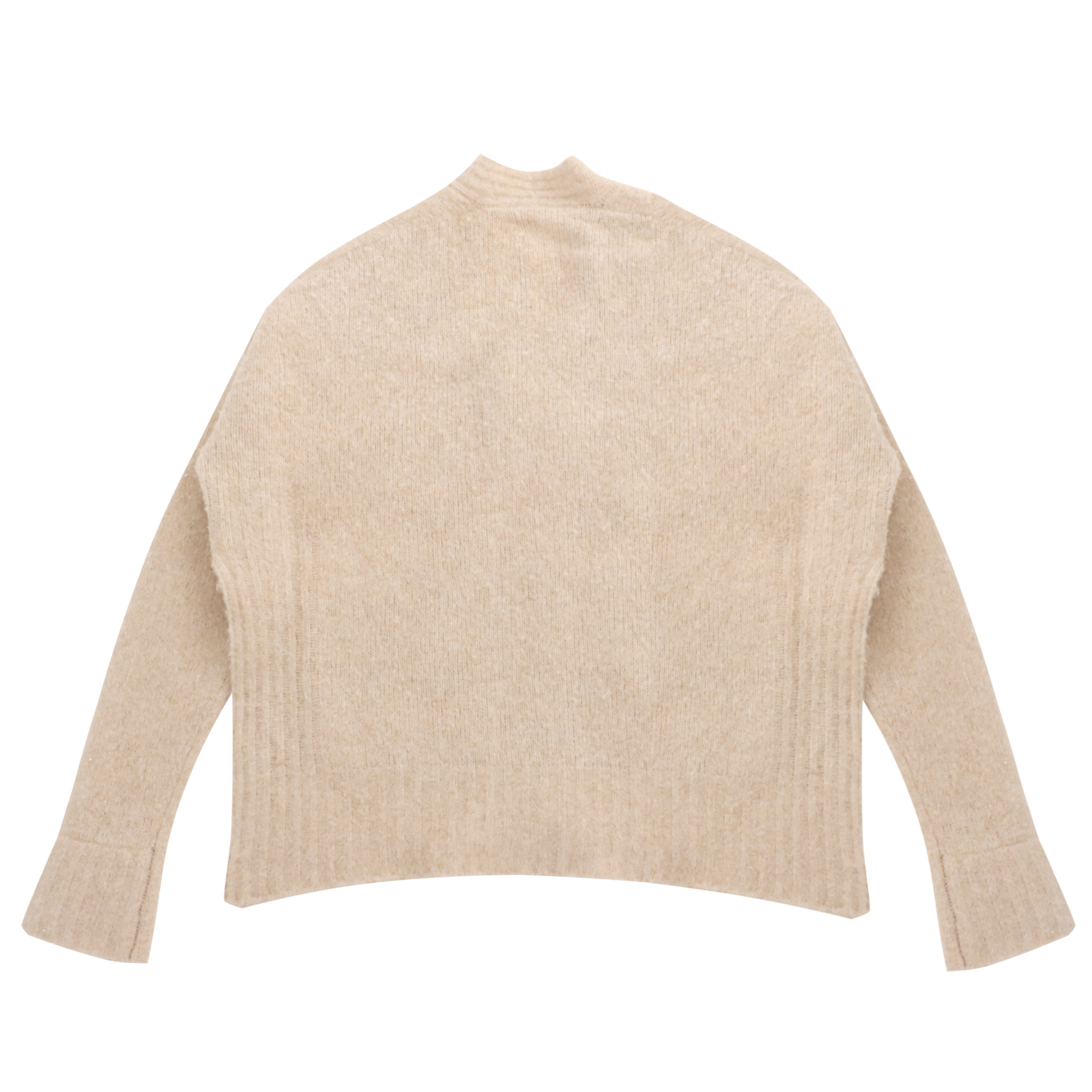 Automne Hiver Personnalisé Beige À Manches Longues Col En V Femmes Pull Pull En Tricot Avec Poche