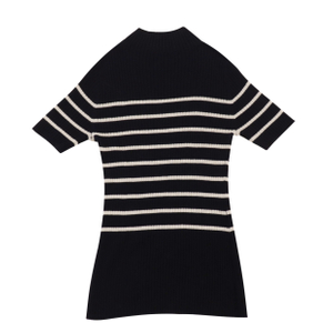 Automne Hiver OEM Factory Custom Short Sleeve Striped Women Pull Knit Dress Dress