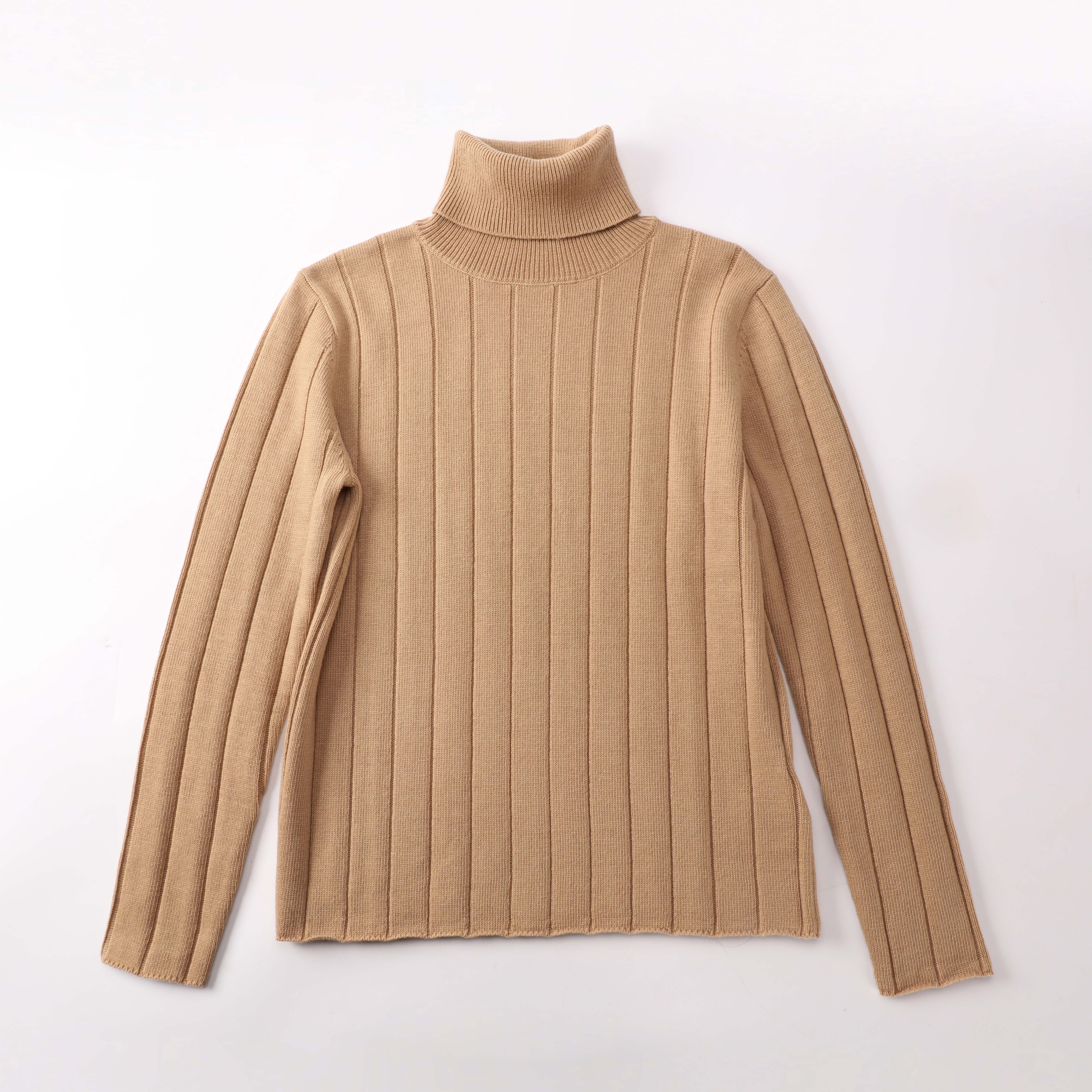 Automne hiver OEM personnalisé à manches longues col roulé kaki épais femmes dames pull pull en tricot