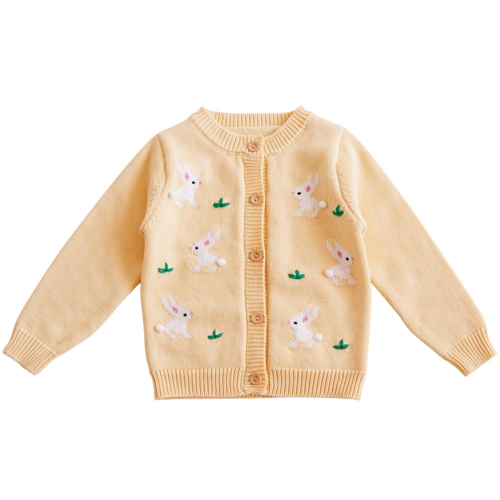 OEM usine personnalisé enfants bébé pull Cardigan tricot printemps manches longues Cardigan pull pour bébé fille