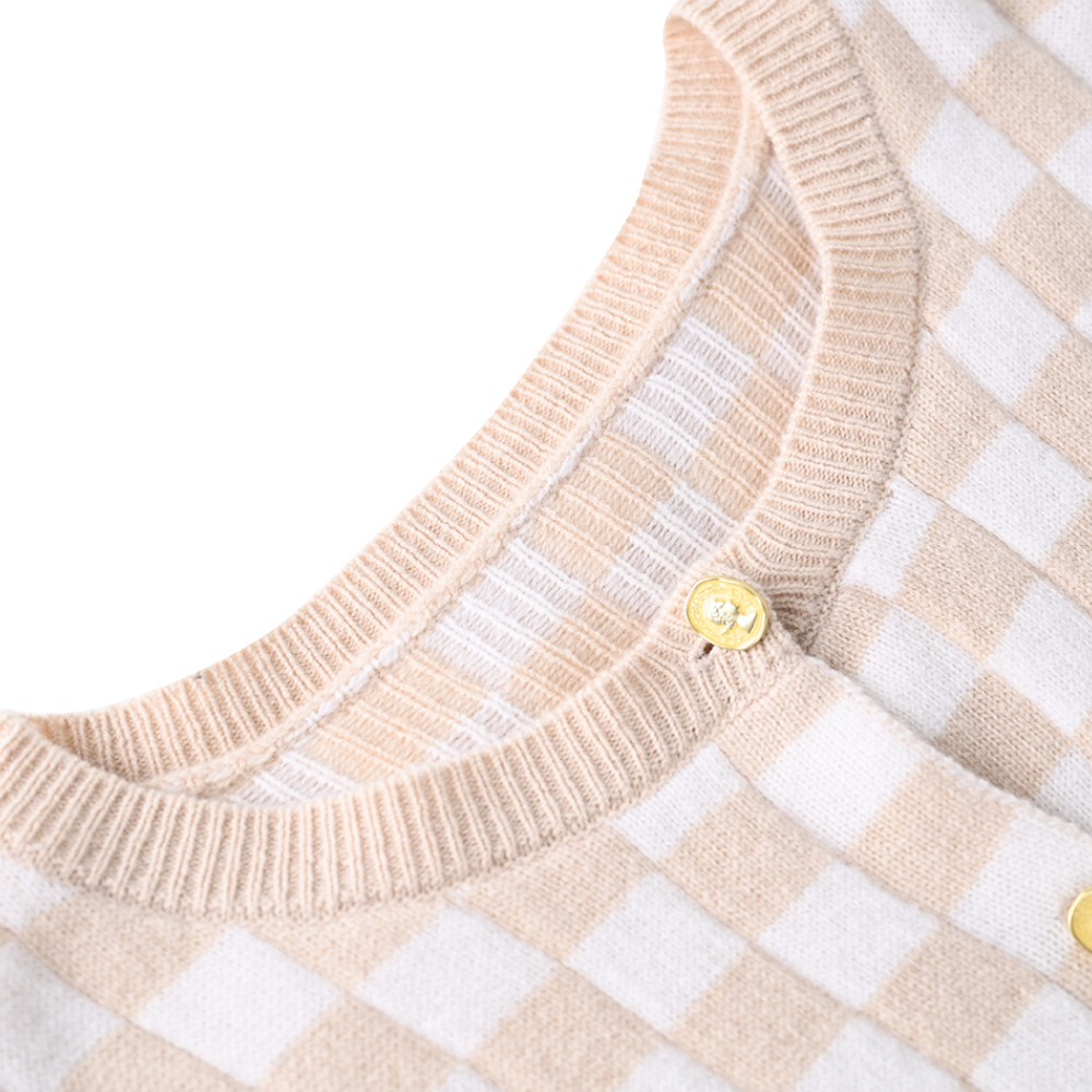 Fabrication OEM personnalisé automne hiver tricots Plaid tricoté à manches longues femmes dames pull manteau Cardigan