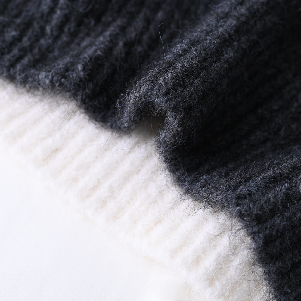 OEM Custom Women's Automn Wincm Winter Long manche de couleur Blocking Tri Treed Pullover Pullat