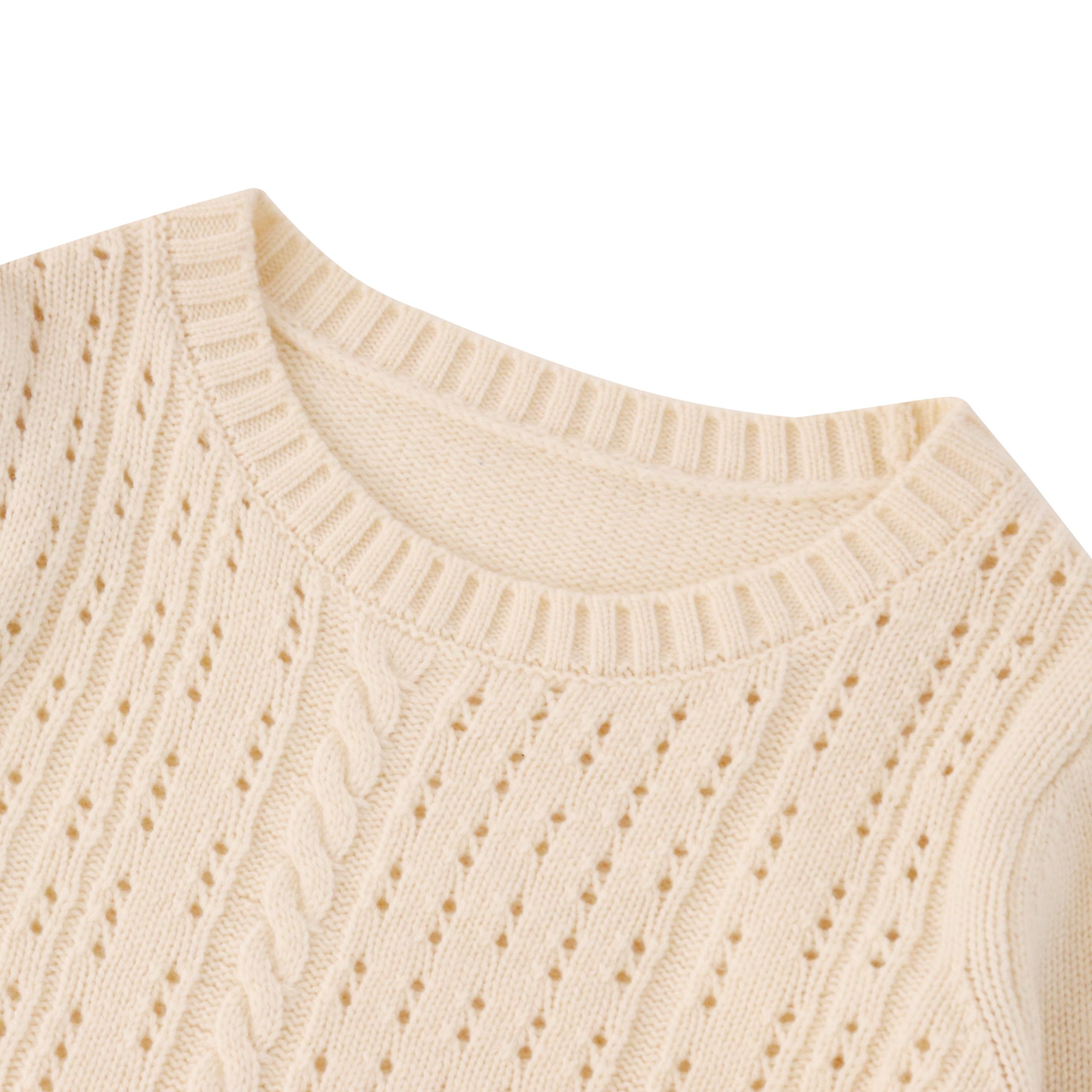 Automne hiver OEM usine personnalisée à manches longues en laine creuse femmes pull en tricot pull