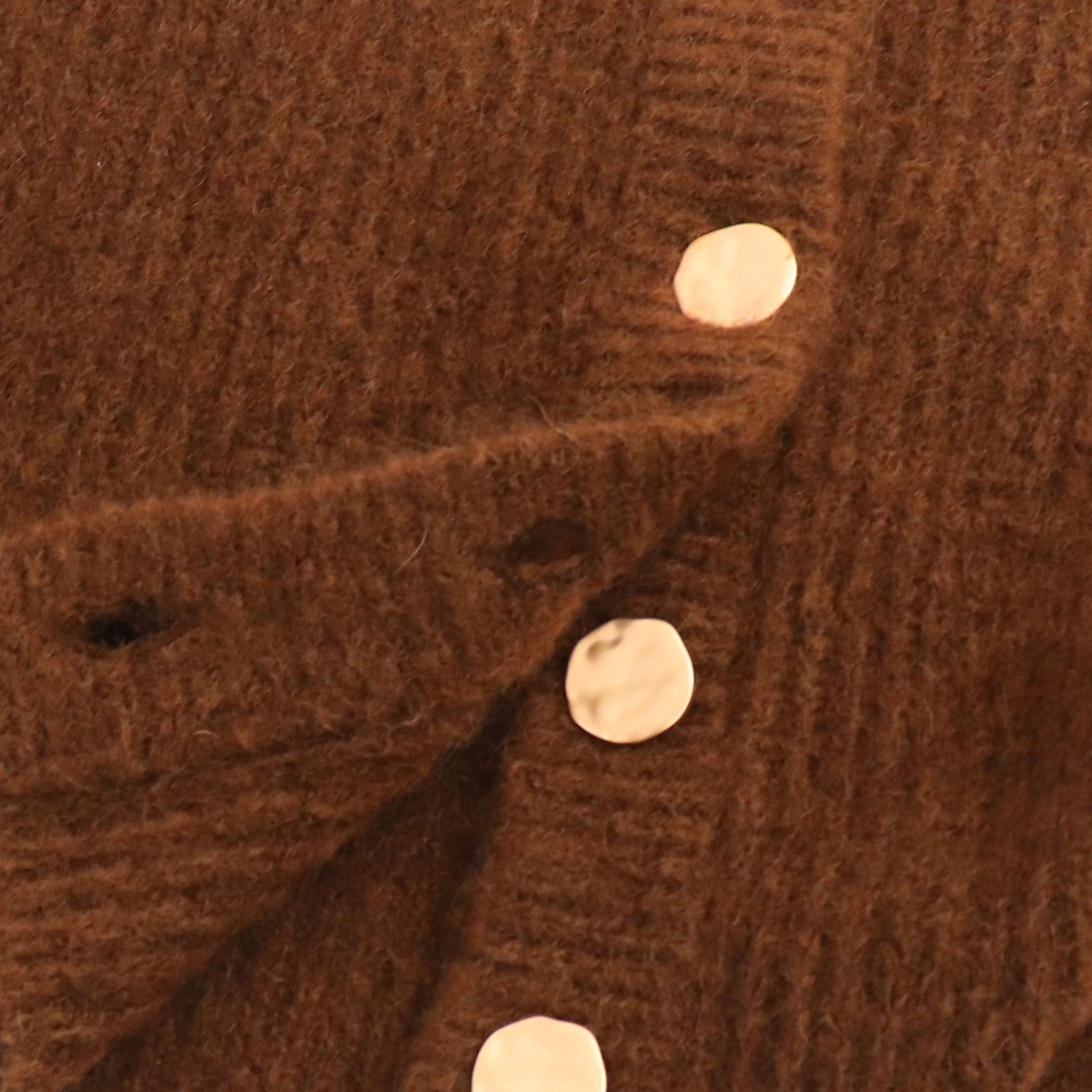 Automne Hiver OEM Solide Marron Solide Laine À Manches Longues Femmes Top Cardigan Pull En Tricot