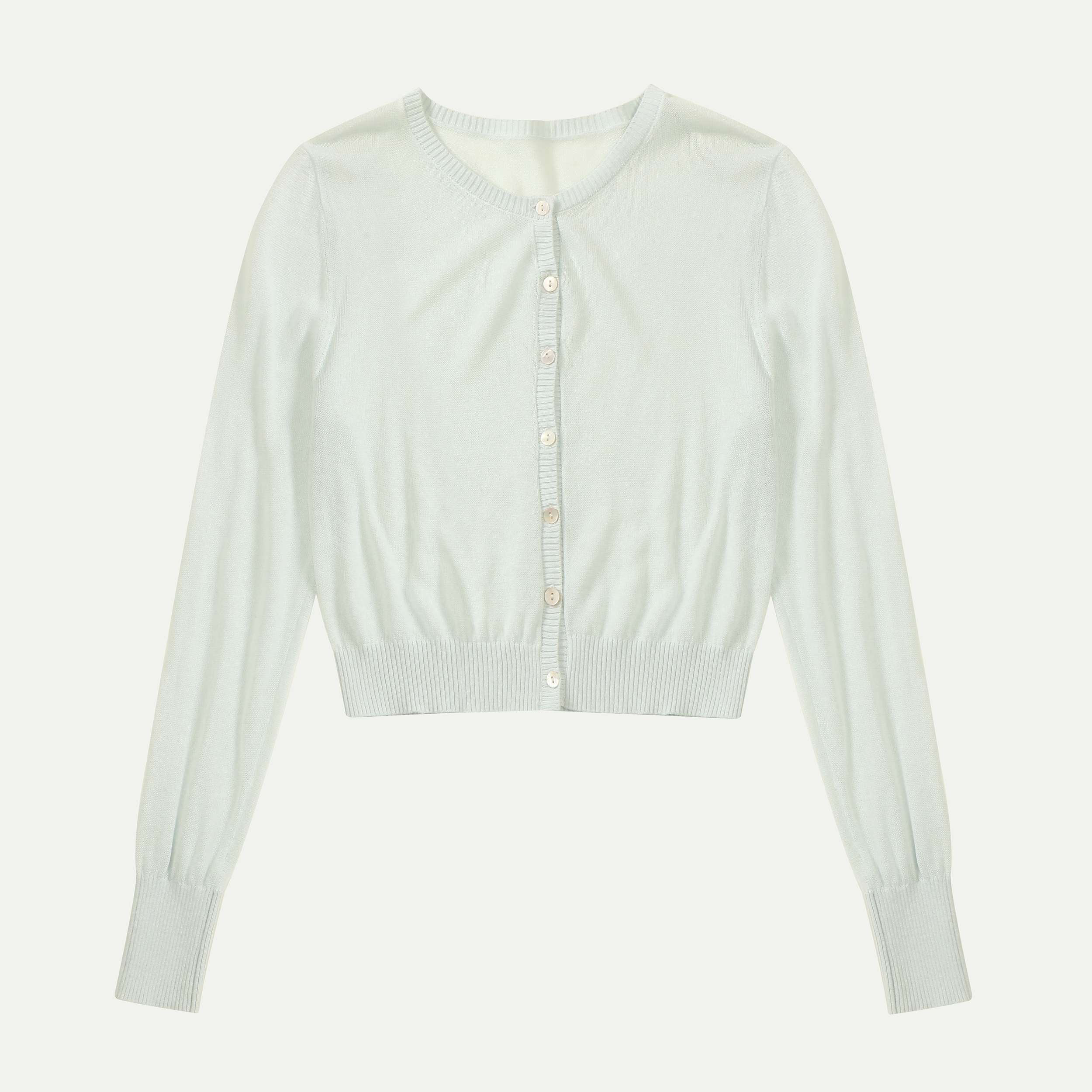 Tencel Linen Blended OEM Factory Custom Long Sleeves Beige Women Ladies Short Slim Knit Pull Cardigan