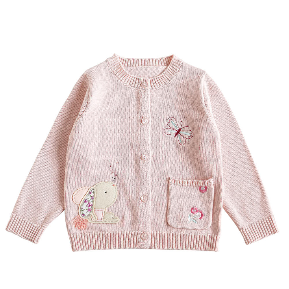Cardigan tricoté à manches longues pour fille, manteau d'hiver à boutons, personnalisé OEM, pull pour enfants de 2 à 7 ans