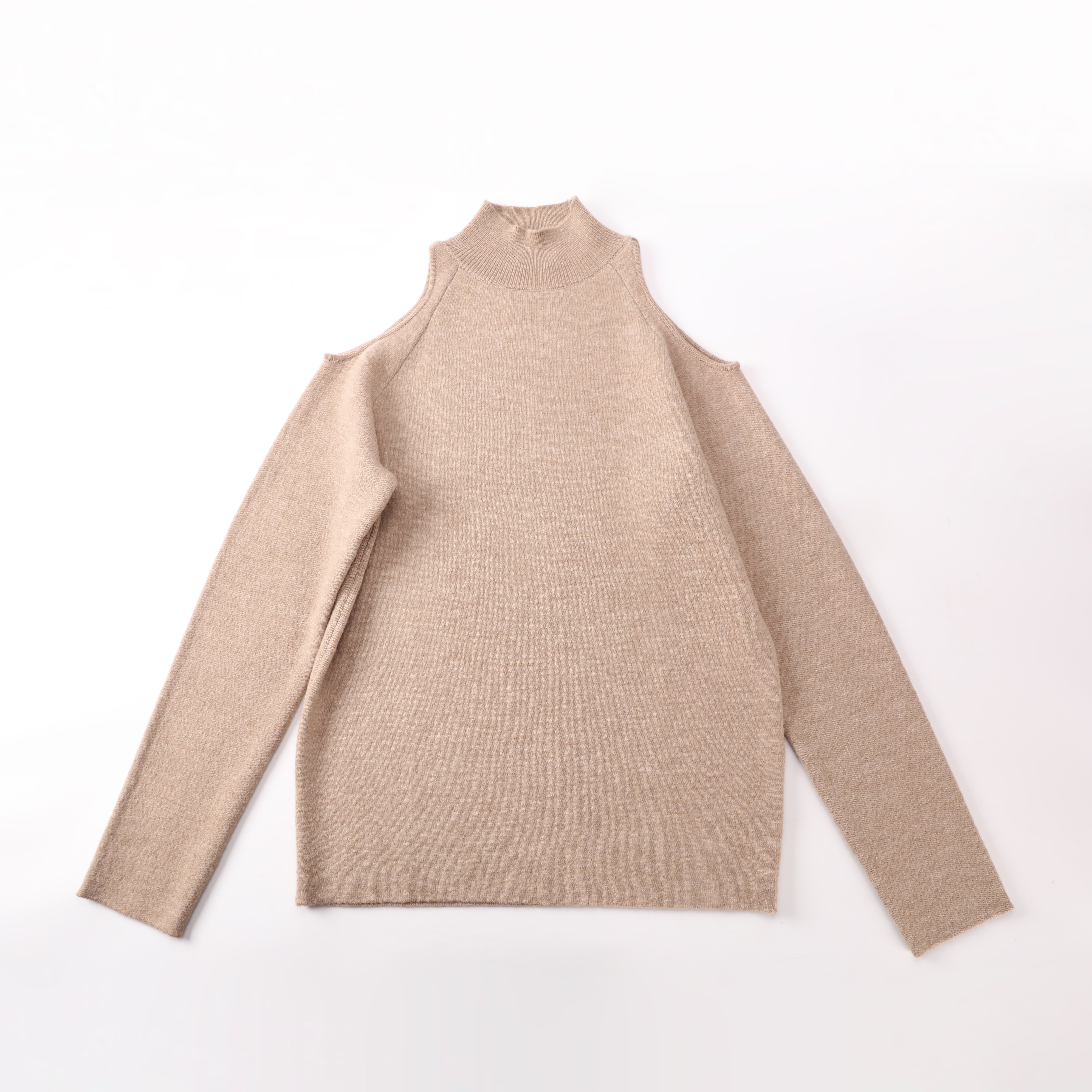 Automne Hiver OEM Usine Personnalisé À Manches Longues Col Roulé Évider Femmes Dames Pull Pull En Tricot