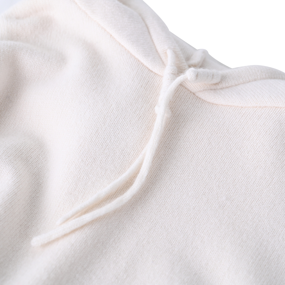 Automne hiver OEM usine mode à capuche personnalisé à manches longues en laine femmes pull pull en tricot