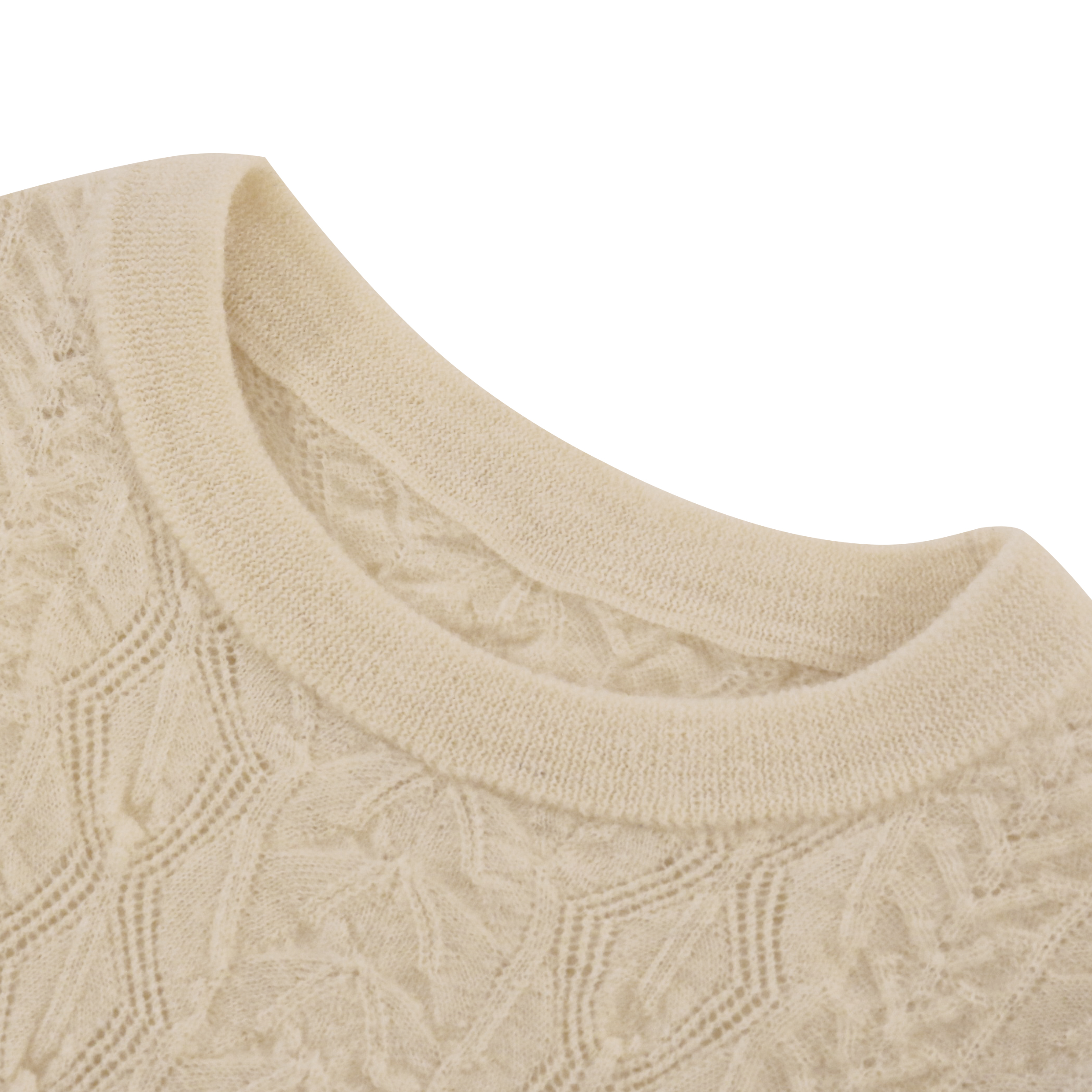 Automne Hiver OEM Factory Custom White Crewneck Pull en tricot à manches longues pour femmes