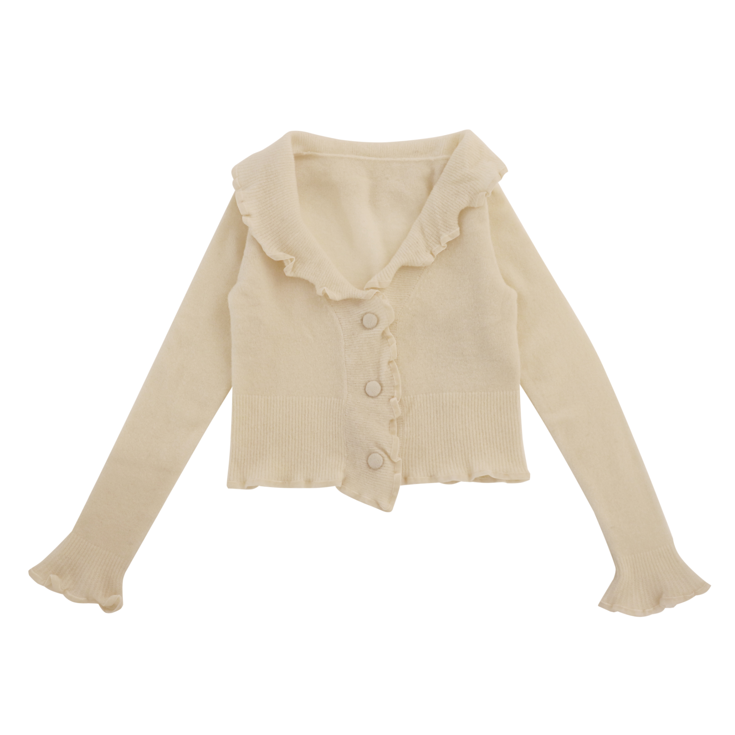 OEM Factory Custom White Leaf Sleeves Women Ladies Cardigan court en tricot