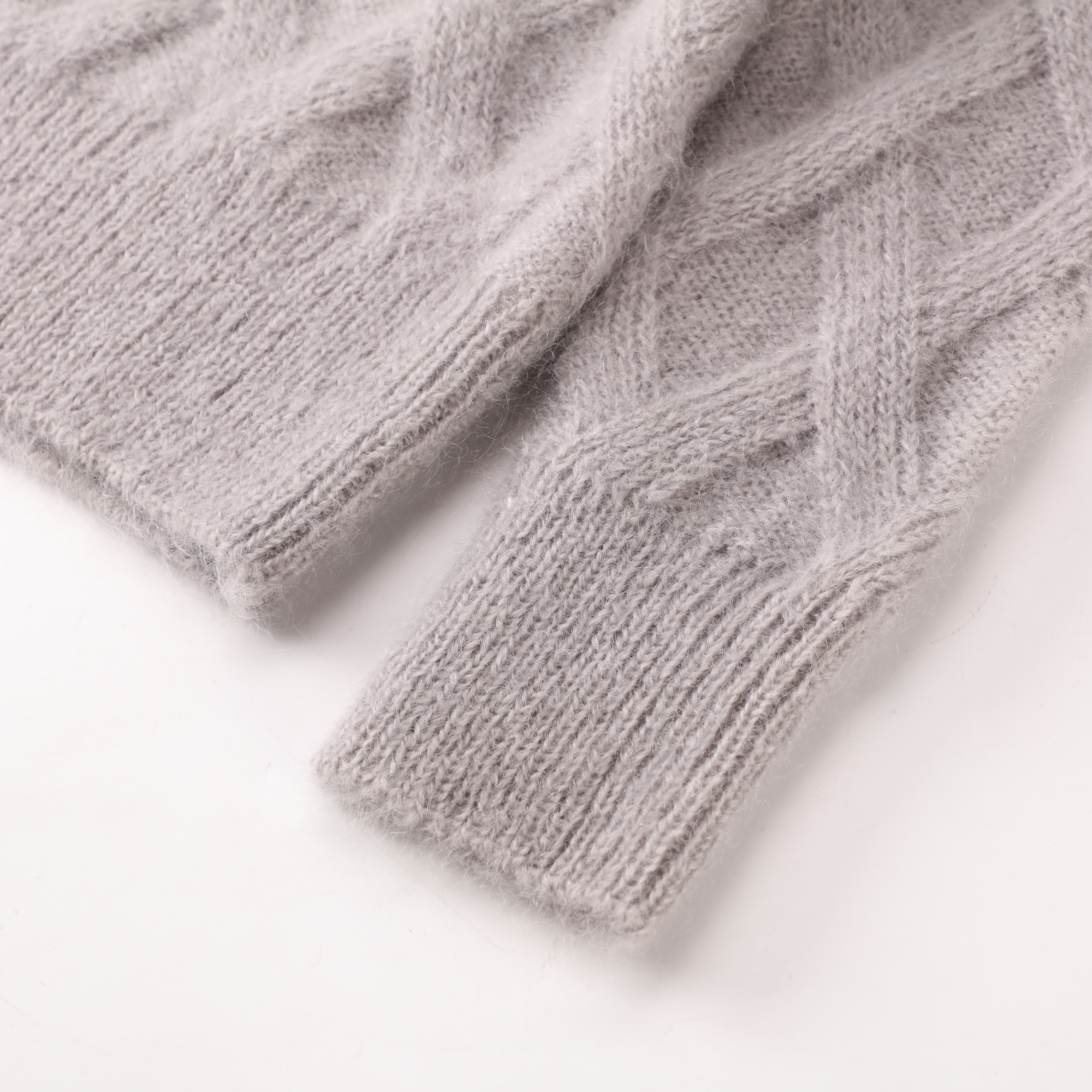 Automne Hiver OEM Usine De Mode Nouveau Personnalisé À Manches Longues En Laine Col En V Gris Femmes Pull Pull En Tricot