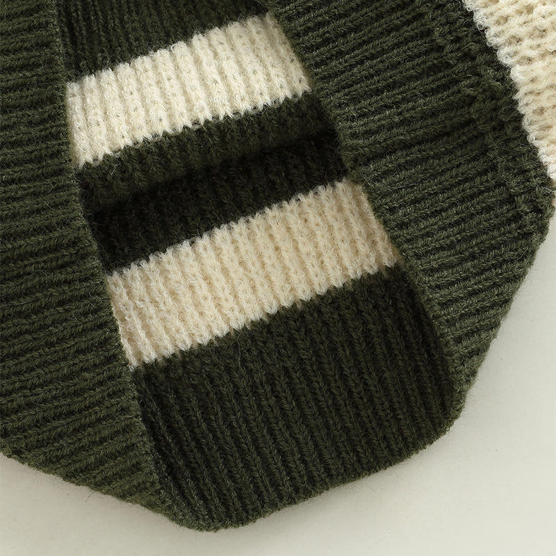 OEM Factory Custom Automne Hiver Crewneck rayé tricoté bébé enfants garçon pull pull