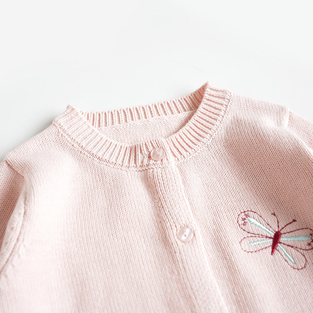 Cardigan tricoté à manches longues pour fille, manteau d'hiver à boutons, personnalisé OEM, pull pour enfants de 2 à 7 ans