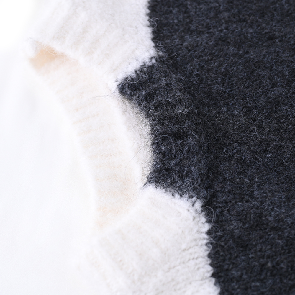 OEM Custom Women's Automn Wincm Winter Long manche de couleur Blocking Tri Treed Pullover Pullat