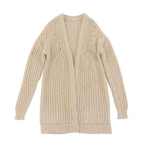 Cardigan de manteau de chandail en tricot de dames de femmes de coton solide de ressort de ressort fait sur commande d'OEM