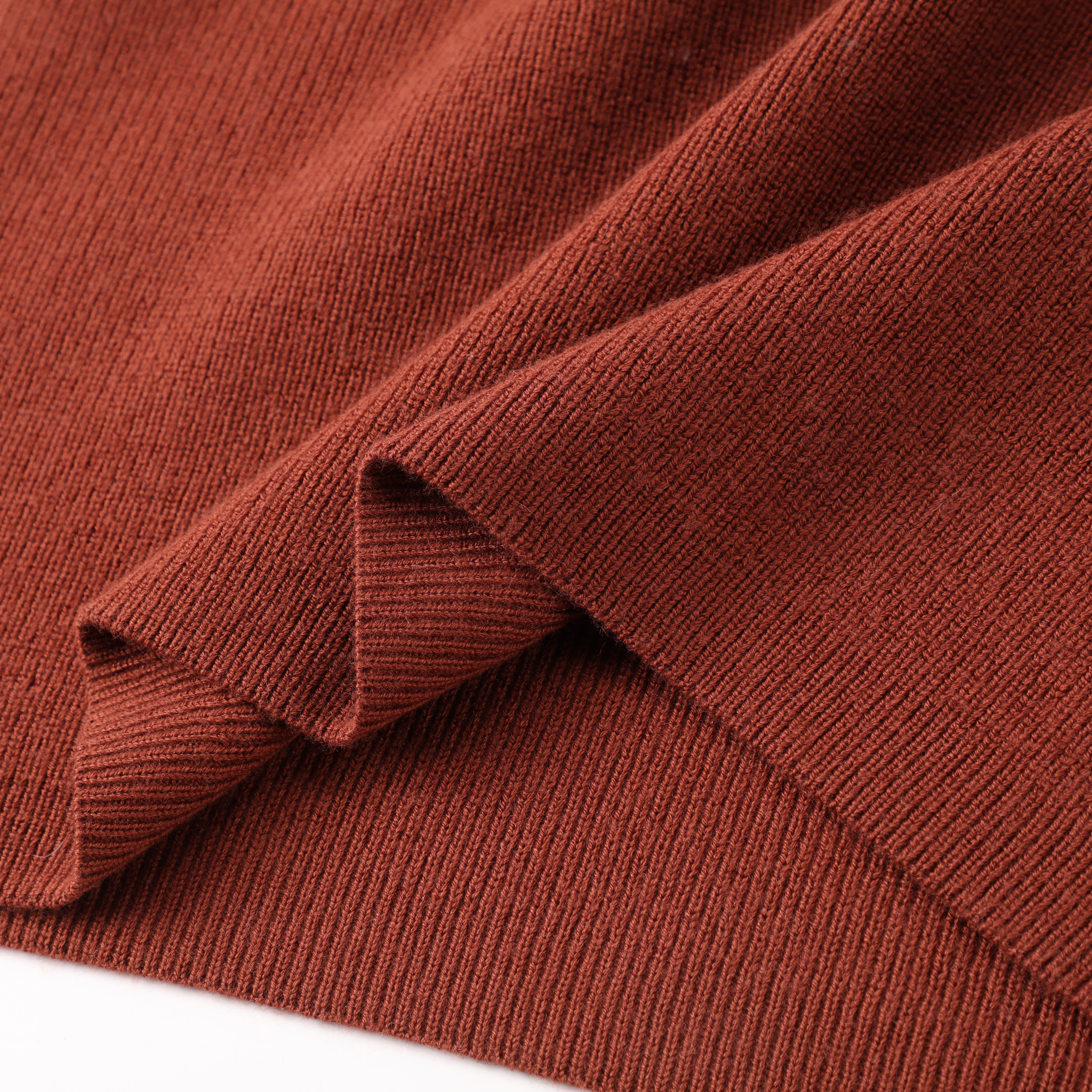 Hiver OEM Custom Red Ruffle Sleeve V-cou Femmes Dames Pull Pull en tricot