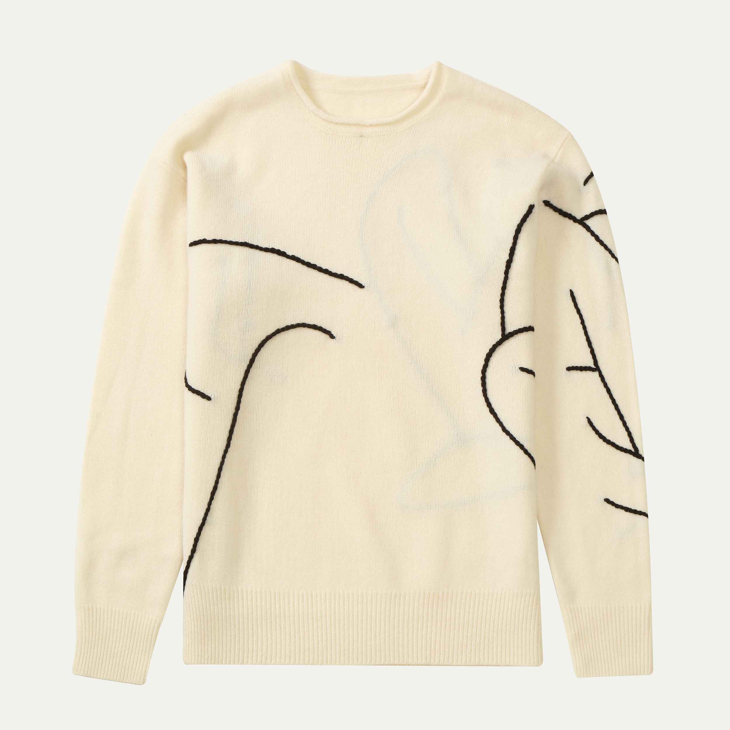 Pull tricoté en cachemire pour femmes, mélange de Crochet personnalisé, col rond, imprimé, vêtements tricotés pour femmes