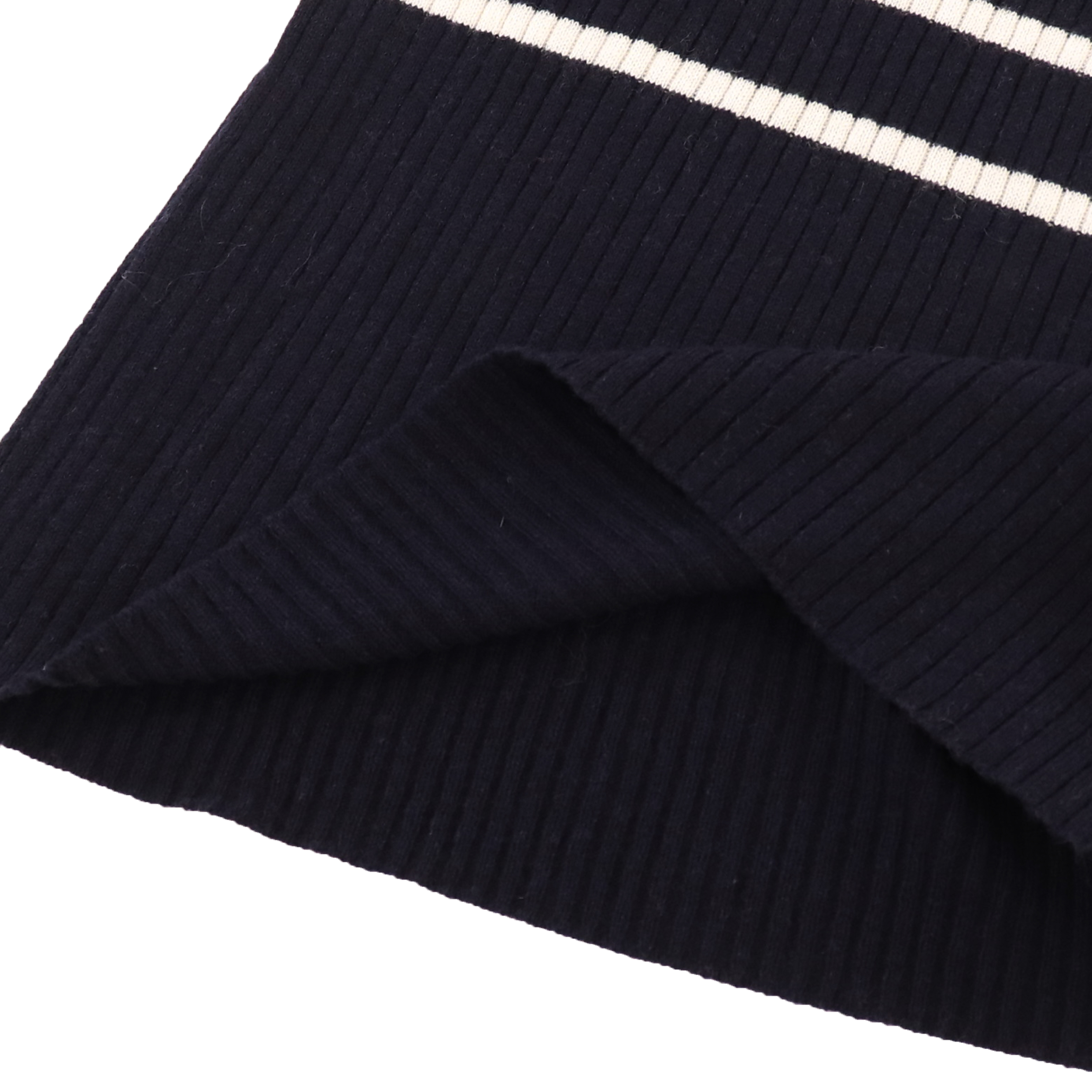 Automne Hiver OEM Factory Custom Short Sleeve Striped Women Pull Knit Dress Dress