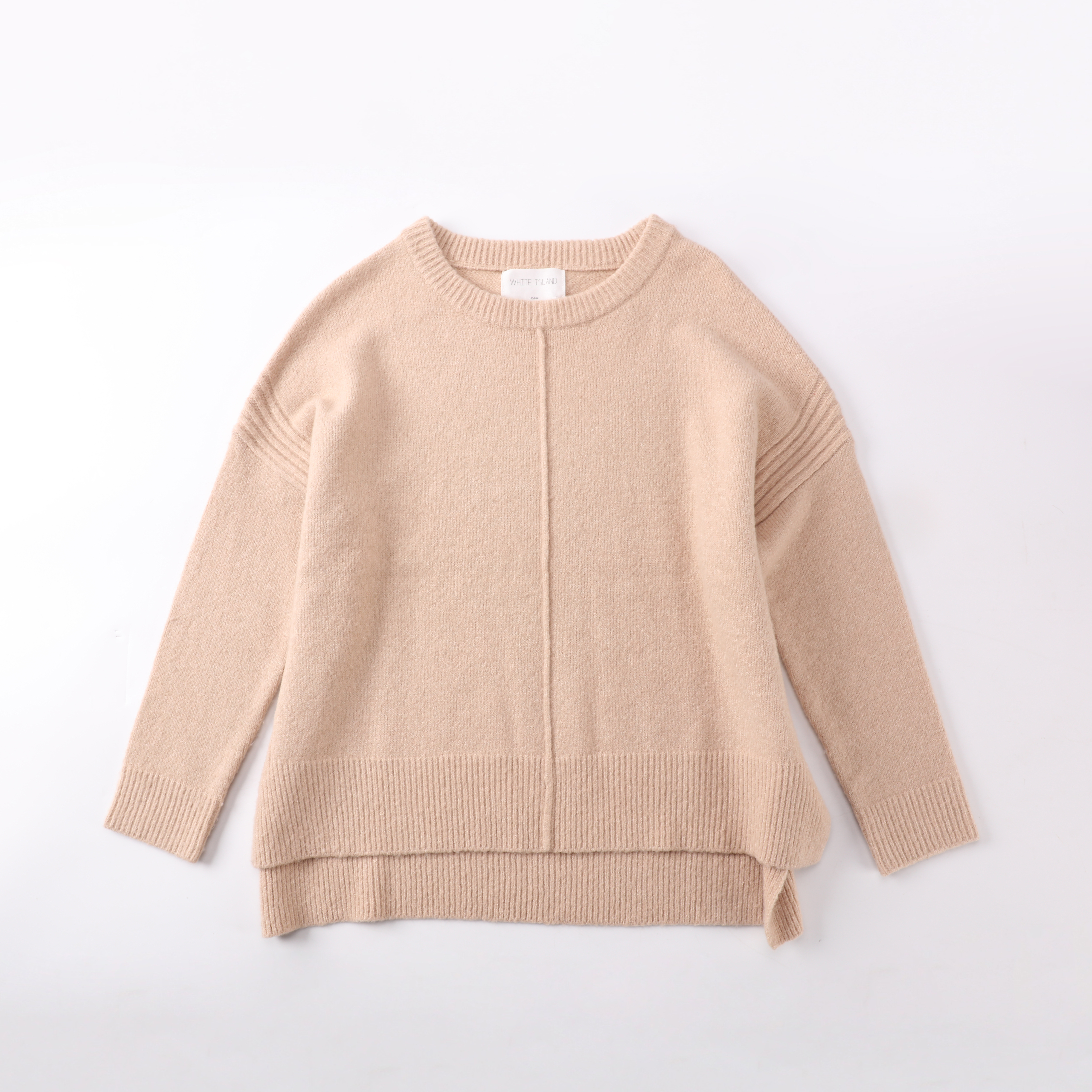 Automne hiver OEM personnalisé Beige à manches longues lâche femmes dames pull pull en tricot