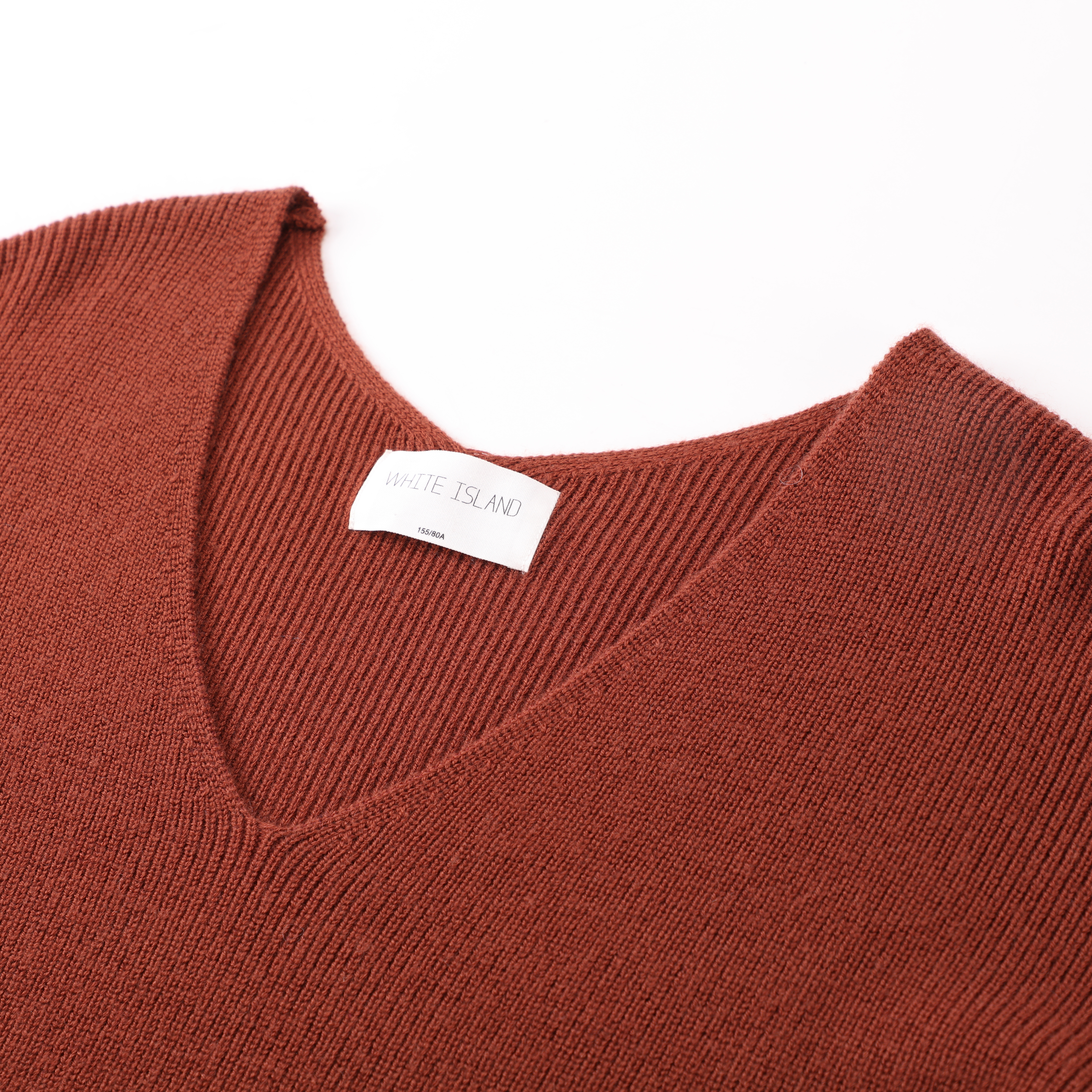 Hiver OEM Custom Red Ruffle Sleeve V-cou Femmes Dames Pull Pull en tricot