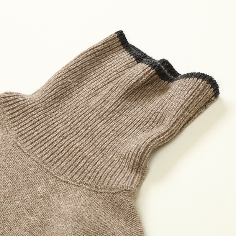 Automne hiver OEM usine personnalisé à manches longues col roulé cachemire mélangé femmes pull pull en tricot