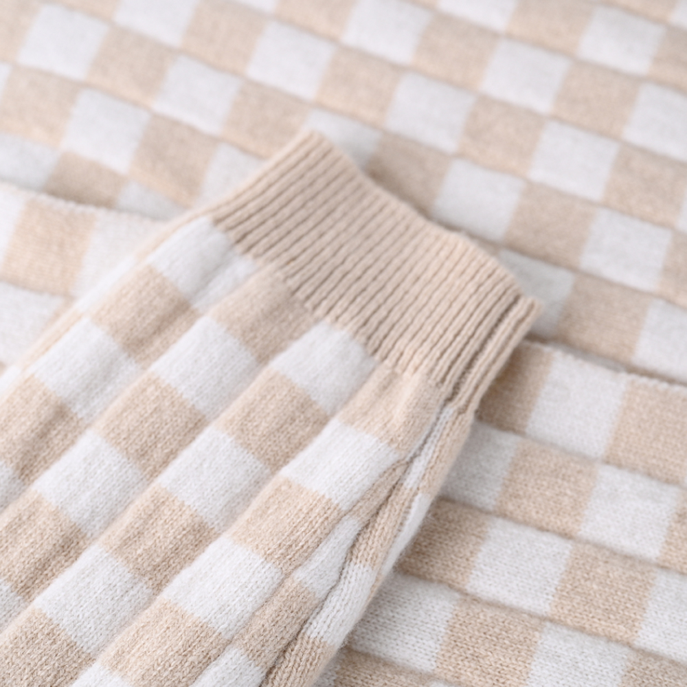 Fabrication OEM personnalisé automne hiver tricots Plaid tricoté à manches longues femmes dames pull manteau Cardigan